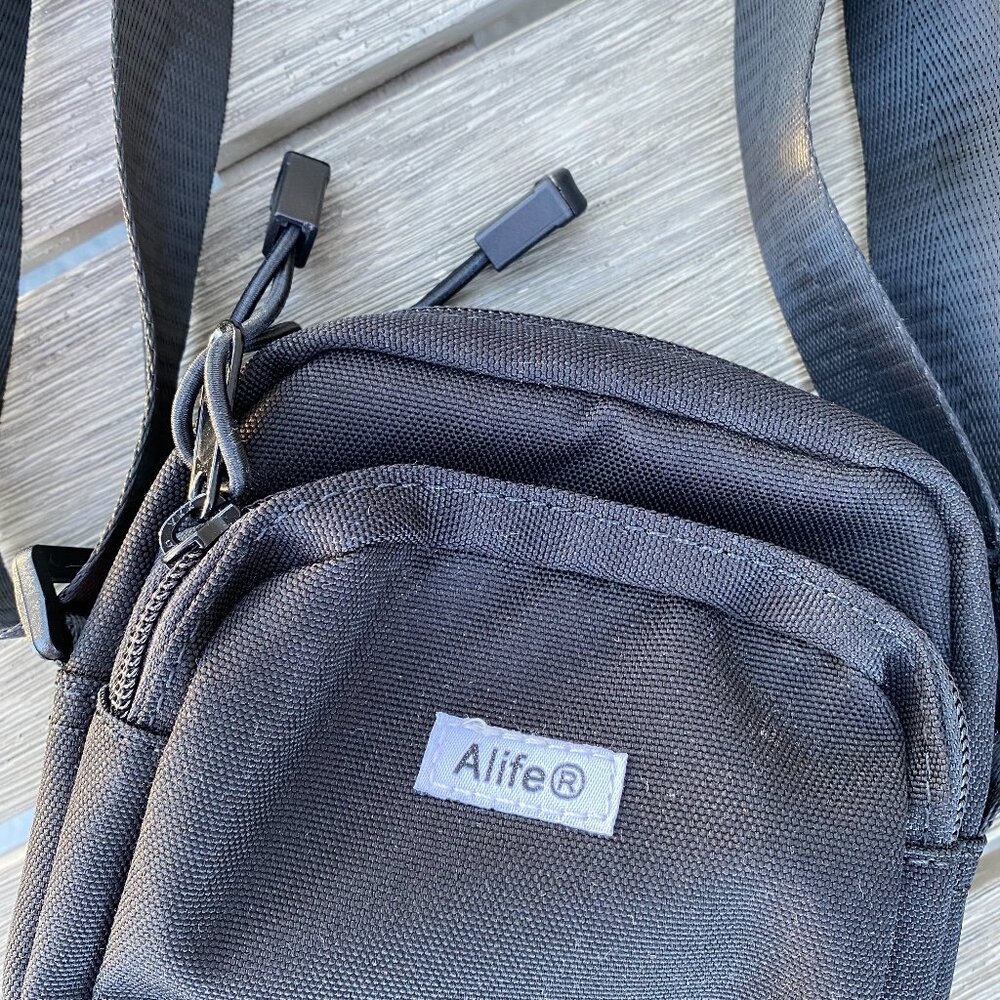 Alife Black Compact Messenger Bag